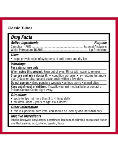 Bálsamo Labial Medicado Carmex Classic - 9 Unidades (2 Tubos, 7 Barras)