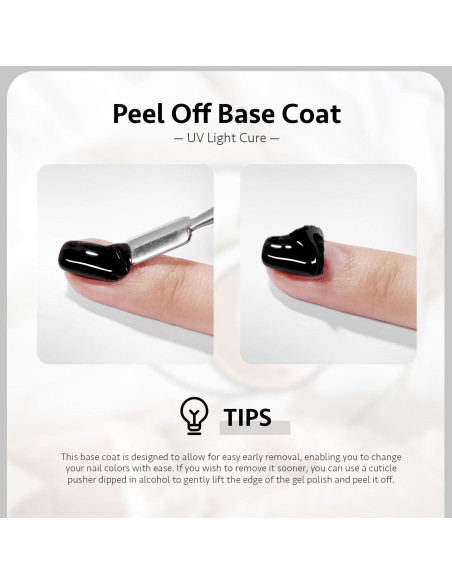 Conjunto Gel Top Coat y Base Coat Peel Off GAOY 16ml 2 Pcs