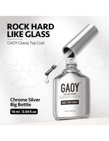 Conjunto Gel Top Coat y Base Coat Peel Off GAOY 16ml 2 Pcs