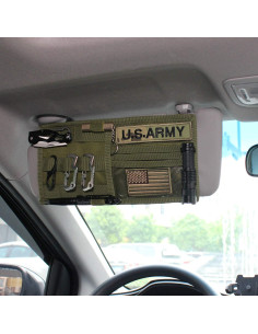 Organizador de Visera de Coche WYNEX Molle Verde Militar 30x16cm 2