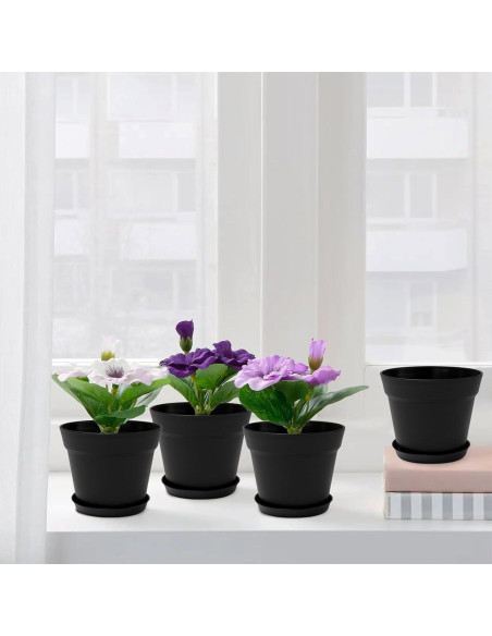 GARDIFE Paquete de 20 macetas redondas de 10 cm negras