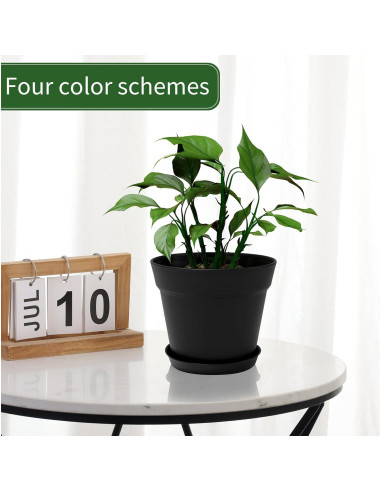 GARDIFE Paquete de 20 macetas redondas de 10 cm negras