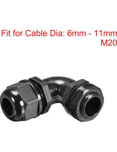 Conector Impermeable M20 uxcell Nylon IP68 2 Pcs 6-11mm 2