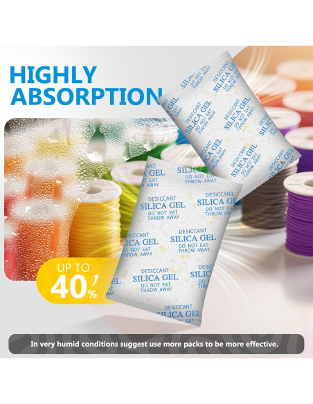 Absorbentes de Humedad Gel de Sílice 50g - 22 Paquetes