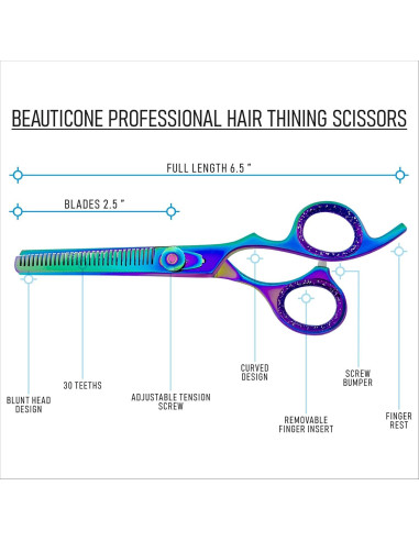 Juego de Tijeras de Barbero Beauticone 16.5 cm Acero Inoxidable