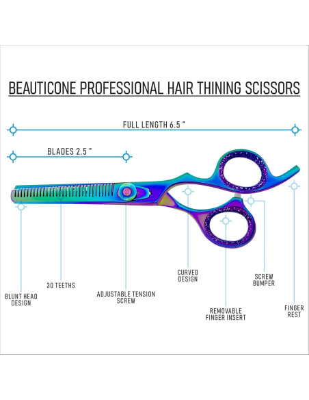 Juego de Tijeras de Barbero Beauticone 16.5 cm Acero Inoxidable