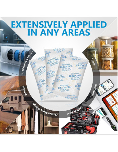 Absorbentes de Humedad Gel de Sílice 50g - 22 Paquetes