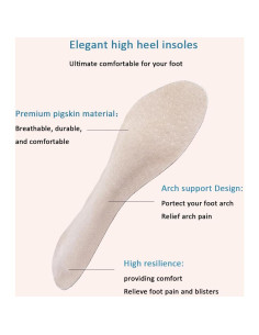 2 Pares de Almohadillas de Tacón Alto BTXYM - Piel de Cerdo Beige 2