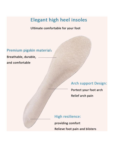 2 Pares de Almohadillas de Tacón Alto BTXYM - Piel de Cerdo Beige