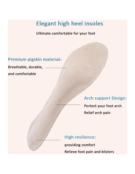 2 Pares de Almohadillas de Tacón Alto BTXYM - Piel de Cerdo Beige