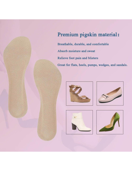 2 Pares de Almohadillas de Tacón Alto BTXYM - Piel de Cerdo Beige