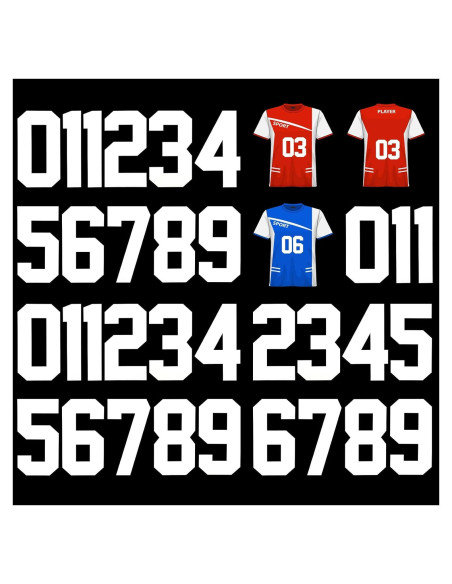 33 Números Termoadhesivos Lucomb 20.3 cm Blancos para Ropa