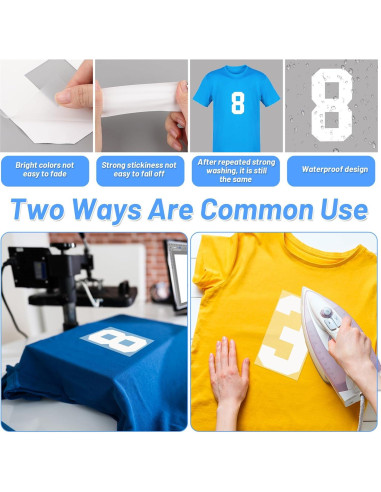 33 Números Termoadhesivos Lucomb 20.3 cm Blancos para Ropa