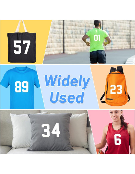 33 Números Termoadhesivos Lucomb 20.3 cm Blancos para Ropa