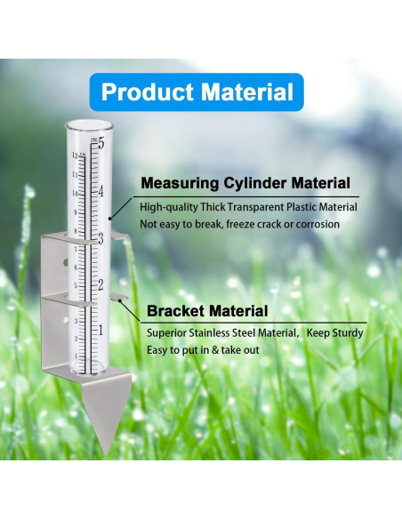 Medidor de Lluvia Exterior Timenued 12.7 cm a Prueba de Heladas