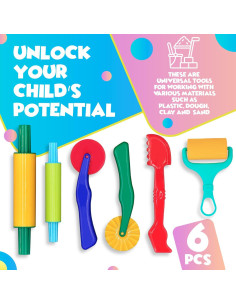 Juego de herramientas de modelado DIMROM 6 piezas no tóxicas 2