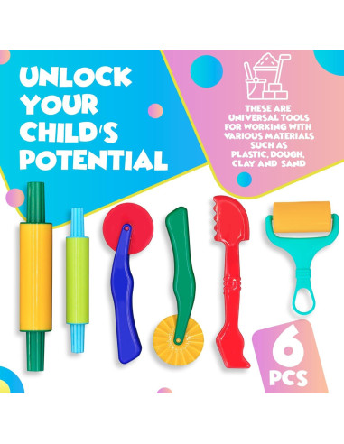 Juego de herramientas de modelado DIMROM 6 piezas no tóxicas