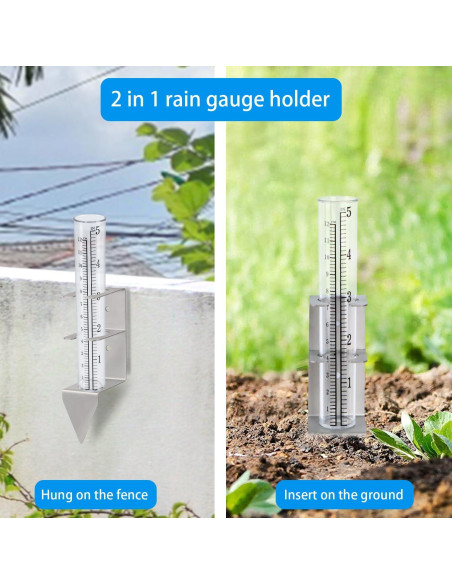 Medidor de Lluvia Exterior Timenued 12.7 cm a Prueba de Heladas