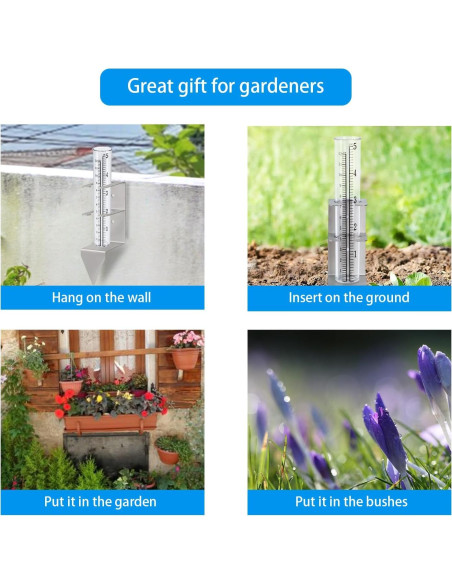 Medidor de Lluvia Exterior Timenued 12.7 cm a Prueba de Heladas