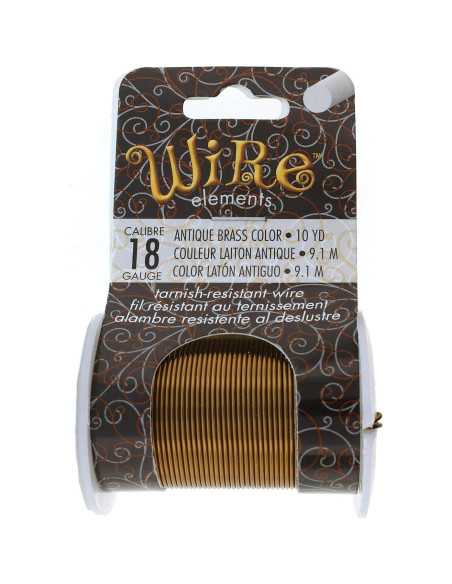 Alambre de Cobre 18 Gauge El Beadsmith 9.14m Latón Antiguo