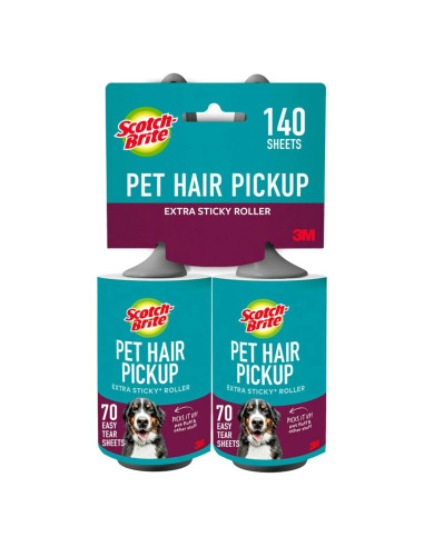 Rodillo Adhesivo Extra Pegajoso Scotch-Brite 2 Unidades 140 Hojas