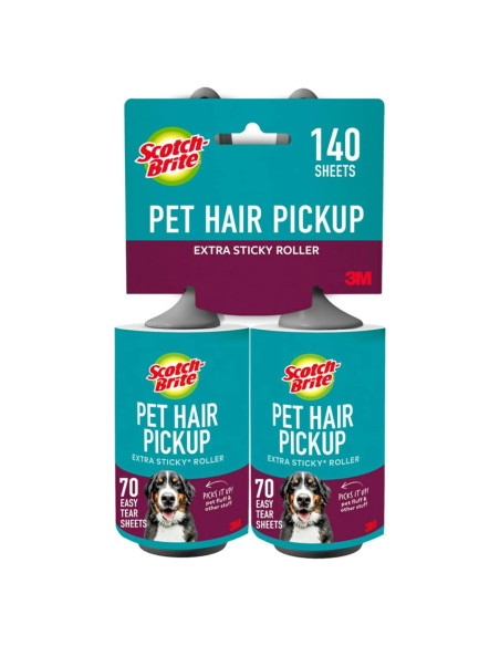 Rodillo Adhesivo Extra Pegajoso Scotch-Brite 2 Unidades 140 Hojas