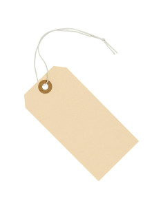 Etiquetas de papel manila con lazo elástico EZDOM 12x6 cm - 100 unidades