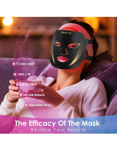 Máscara de Terapia de Luz Roja LED RMGVG - 7 Colores, Cuidado Facial 2