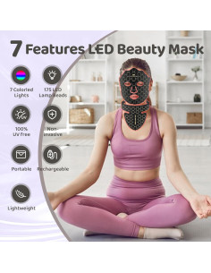 Máscara de Luz LED Yahi para Cara y Cuello 7 Colores Negra 2