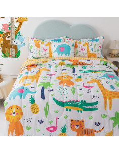Juego de Cama Twin 6 Piezas qjmiaofang Animales Selva 2