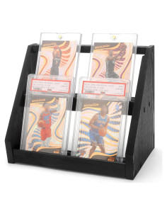 Exhibidor de Tarjetas de Deportes GIASSVIO 2 Niveles Negro