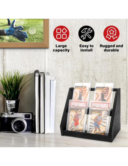 Exhibidor de Tarjetas de Deportes GIASSVIO 2 Niveles Negro Exhibidor de Tarjetas de Deportes GIASSVIO 2 Niveles Negro