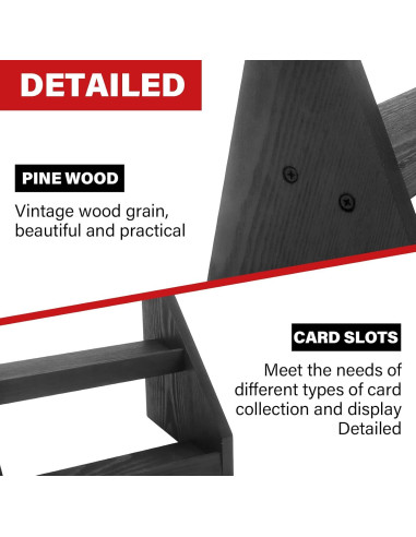 Exhibidor de Tarjetas de Deportes GIASSVIO 2 Niveles Negro