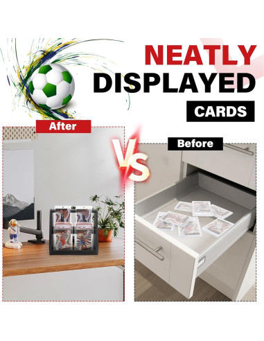 Exhibidor de Tarjetas de Deportes GIASSVIO 2 Niveles Negro