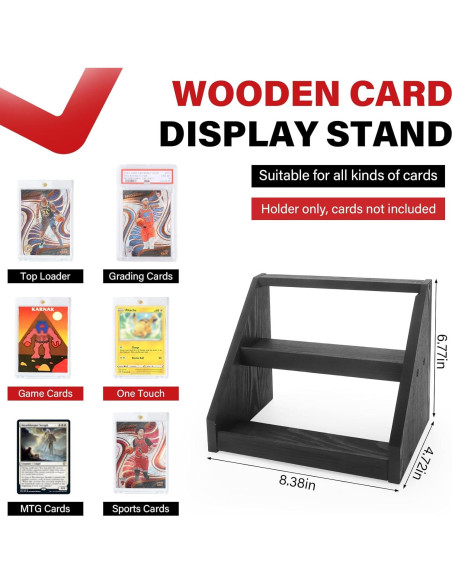 Exhibidor de Tarjetas de Deportes GIASSVIO 2 Niveles Negro Exhibidor de Tarjetas de Deportes GIASSVIO 2 Niveles Negro