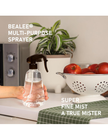 Botella de Spray Bealee 2 Pack 500ml Transparente a Prueba de Fugas