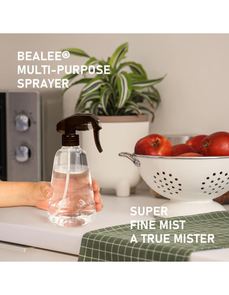 Botella de Spray Bealee 2 Pack 500ml Transparente a Prueba de Fugas