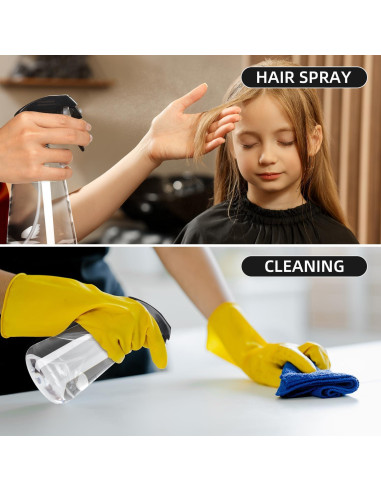 Botella de Spray Bealee 2 Pack 500ml Transparente a Prueba de Fugas