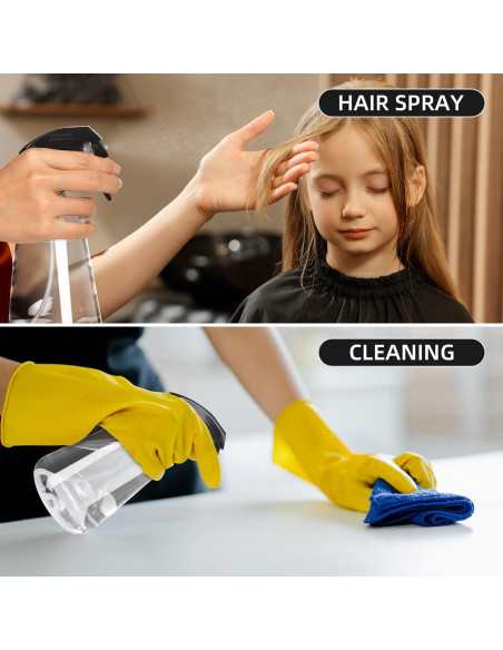 Botella de Spray Bealee 2 Pack 500ml Transparente a Prueba de Fugas