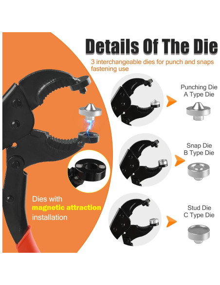 Kit de Herramientas de Botones a Presión NVAAV 60 Piezas