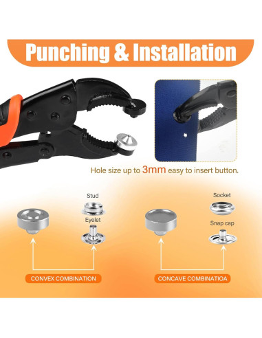 Kit de Herramientas de Botones a Presión NVAAV 60 Piezas