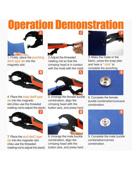 Kit de Herramientas de Botones a Presión NVAAV 60 Piezas