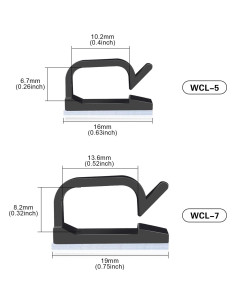 Clips de Cable Adhesivos XHF 60pcs Negro para Gestión de Cables 2