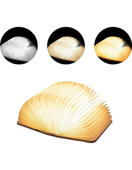 Lámpara de Libro Plegable Vergissm LED Recargable 3 Colores