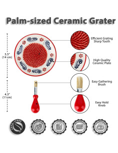 Juego de Platos Ralladores de Ajo Cerámica Evanilife 4 Pcs 2