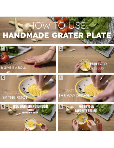 Juego de Platos Ralladores de Ajo Cerámica Evanilife 4 Pcs