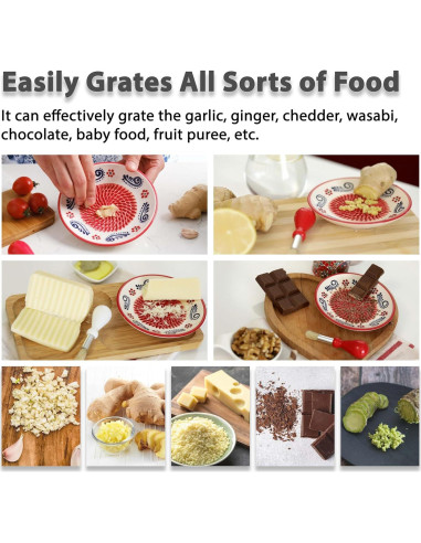 Juego de Platos Ralladores de Ajo Cerámica Evanilife 4 Pcs