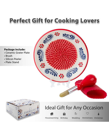 Juego de Platos Ralladores de Ajo Cerámica Evanilife 4 Pcs