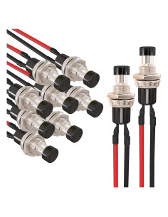Interruptor Botón Momentáneo APIELE 7mm 10 Pcs Negro