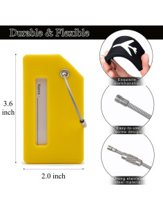 Juego de 6 Etiquetas de Equipaje Silicona Aurantium con Privacidad 2